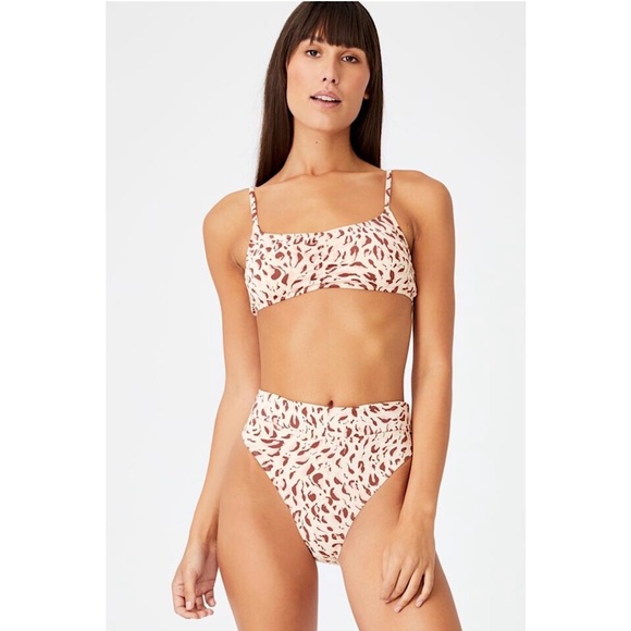 Cotton On Cream Cheetah Print Bikini - Picture 1 of 7